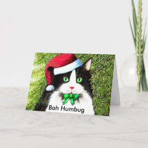 Cartes Pour Fêtes Annuelles Noël Kitty Chat Bah Humbug salue