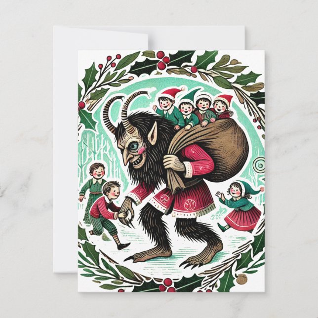 Cartes Pour Fêtes Annuelles Noël Krampus (Devant)