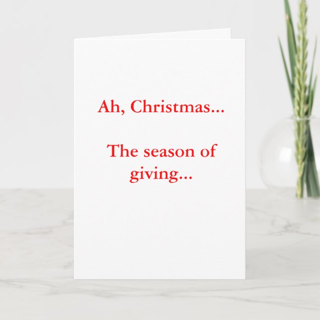 Cartes Pour Fêtes Annuelles Noël - la saison des dons (Devant)