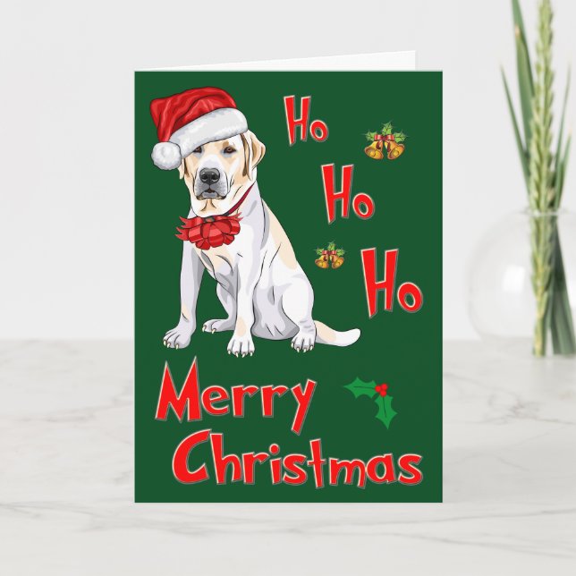 Cartes Pour Fêtes Annuelles Noël Labrador (Devant)