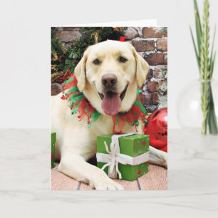 Cartes Pour Fêtes Annuelles Noël - Labrador Jaune - Strider