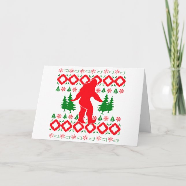 Cartes Pour Fêtes Annuelles Noël laid Bigfoot (Devant)