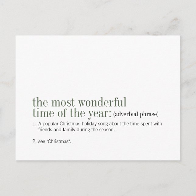 Cartes Pour Fêtes Annuelles Noël Le Moment Le Plus Merveilleux De L'Année (Devant)