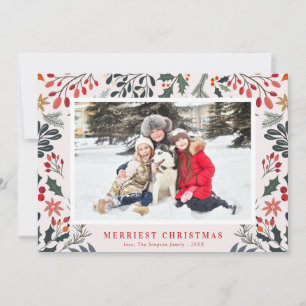 Cartes Pour Fêtes Annuelles NOËL LE PLUS MERRIEUX   beau feuillage
