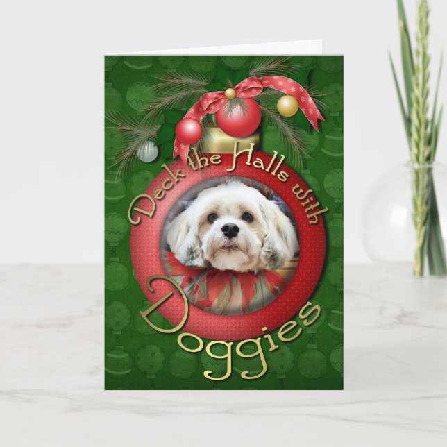 Cartes Pour Fêtes Annuelles Noël - Lhassa Apso - Muffie (Devant)