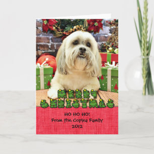 Cartes Pour Fêtes Annuelles Noël - Lhassa Apso - Solo