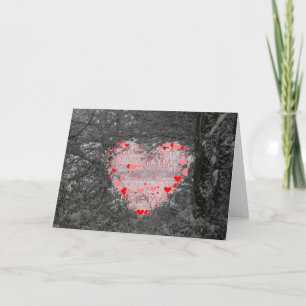 Cartes Pour Fêtes Annuelles Noël Love Red Heart Winter Snow Card
