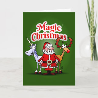 Cartes Pour Fêtes Annuelles Noël magique avec une licorne