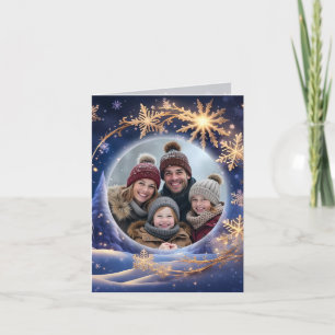 Cartes Pour Fêtes Annuelles Noël magique - flocons de neige dorés, photo