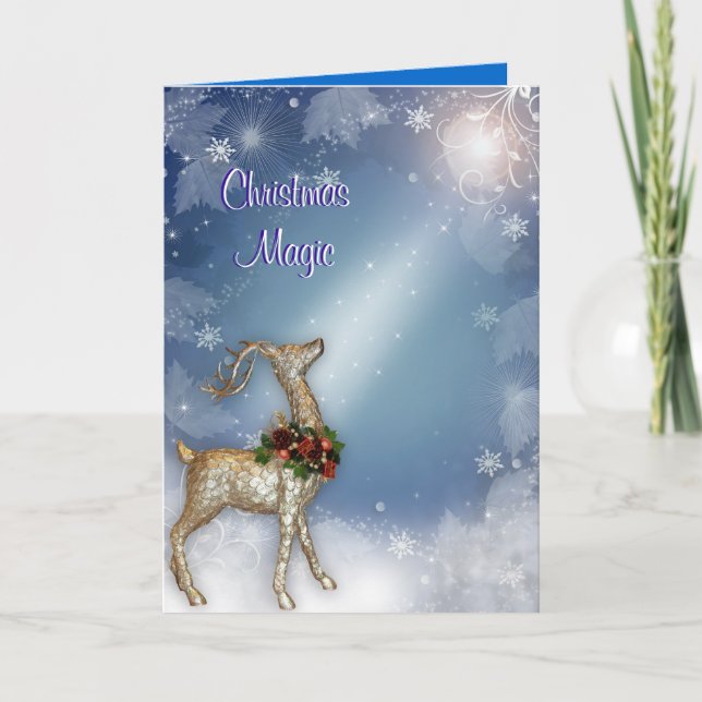 Cartes Pour Fêtes Annuelles Noël Magique Reindeer (Devant)