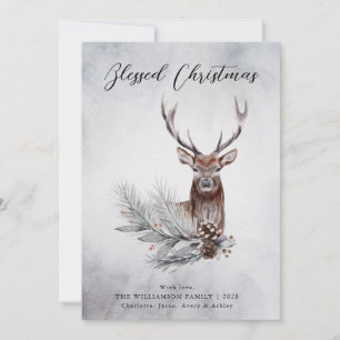 Cartes Pour Fêtes Annuelles Noël Majestic Russe Deer Antlers Pine Cone