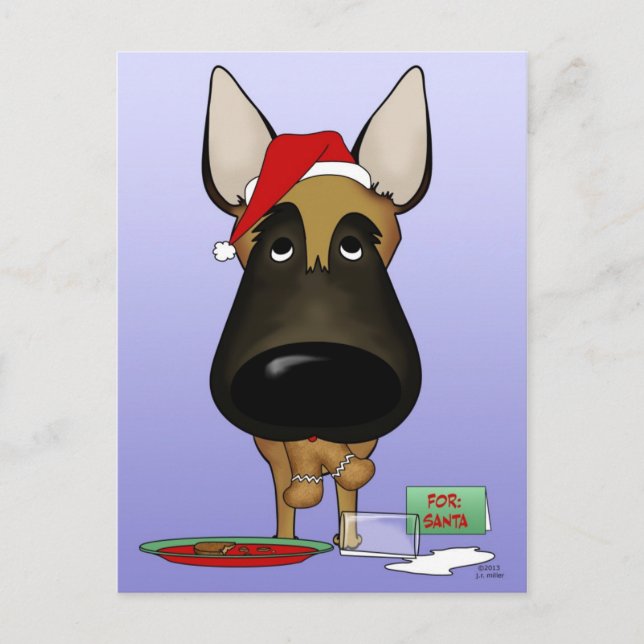Cartes Pour Fêtes Annuelles Noël Malinois Belge - Ho Ho Ho ? ? ? (Devant)