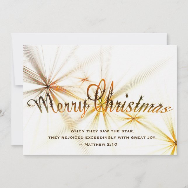 Cartes Pour Fêtes Annuelles Noël Matthieu 2:10 Design moderne étoile Apparteme (Devant)