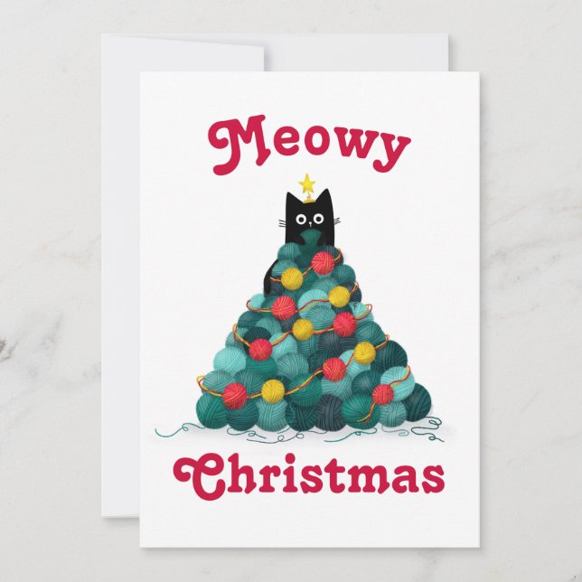 Cartes Pour Fêtes Annuelles Noël Meowy (Devant)