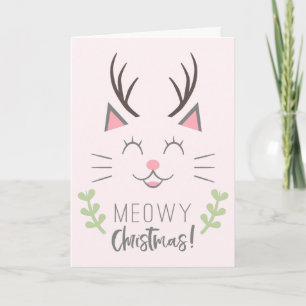 Cartes Pour Fêtes Annuelles Noël Meowy   Noël des mignons Amoureux de les chat