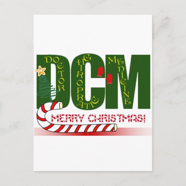 CARTES POUR FÊTES ANNUELLES NOËL MERRY DCM - MÉDECIN CHIROPRATIQUE MÉDECINE (Devant)