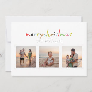 Cartes Pour Fêtes Annuelles noël merry rétro 6 photo collage heureux