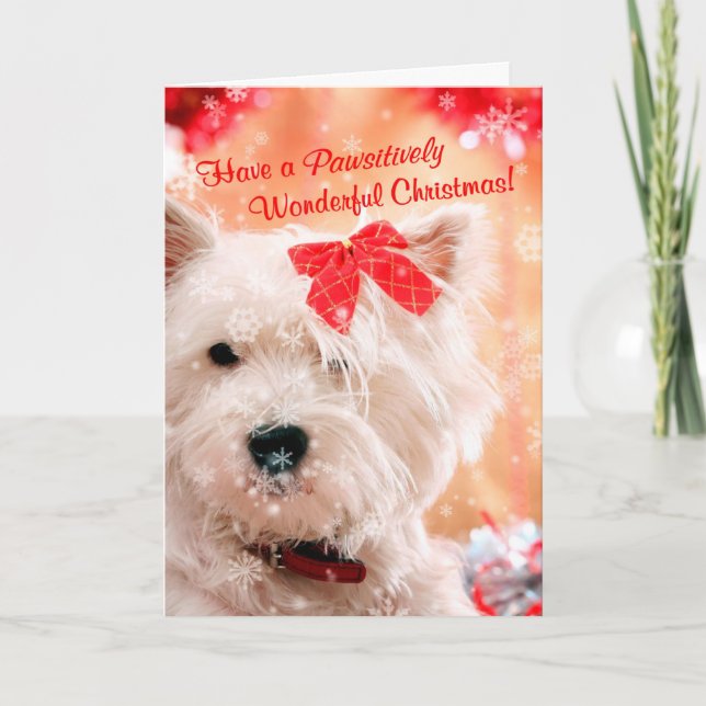 Cartes Pour Fêtes Annuelles Noël merveilleux de Westie souhaite 3 - (Devant)