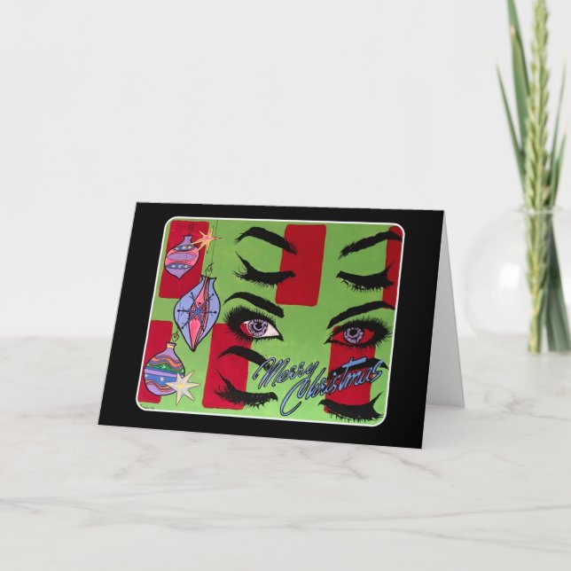 Cartes Pour Fêtes Annuelles Noël Mid-Century Abstrait moderne Père Noël Baby (Devant)