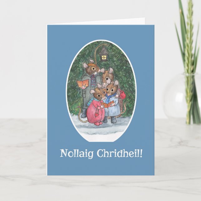 Cartes Pour Fêtes Annuelles Noël mignon de gaélique écossais de chanteurs de (Devant)
