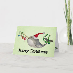 Cartes Pour Fêtes Annuelles Noël mignon Narwhal