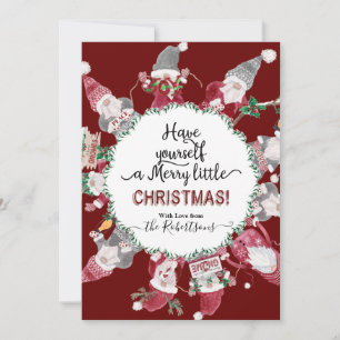Cartes Pour Fêtes Annuelles Noël mignonne Gnomes Aimer Joy Peace Photo