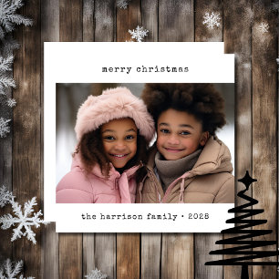 Cartes Pour Fêtes Annuelles Noël minimaliste de machine à écrire