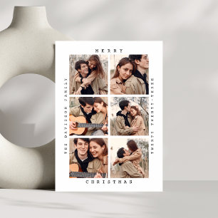 Cartes Pour Fêtes Annuelles Noël minimaliste   Elegant Simple Six Photo