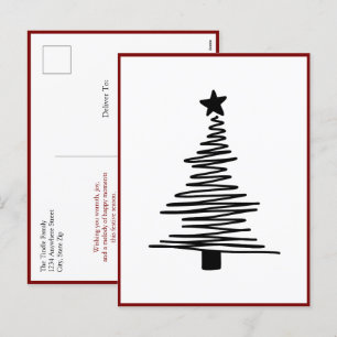 Cartes Pour Fêtes Annuelles Noël minimaliste Noir moderne