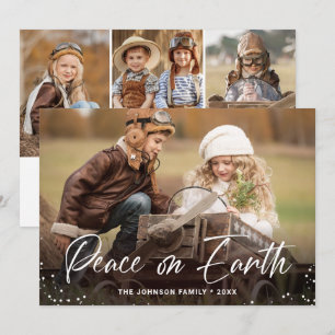 Cartes Pour Fêtes Annuelles Noël moderne 4 PHOTO Paix sur Terre