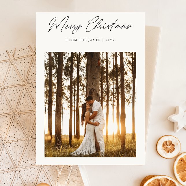 Cartes Pour Fêtes Annuelles Noël moderne | Elegant Boho simple photo (Créateur téléchargé)