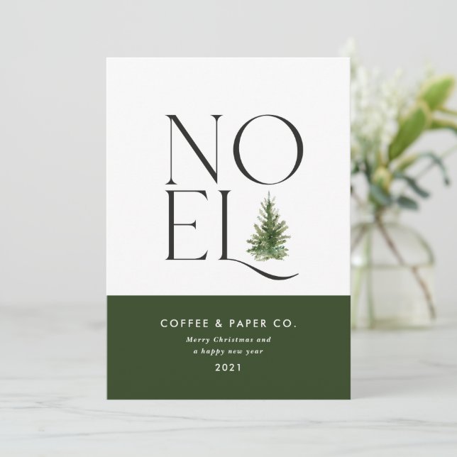 Cartes Pour Fêtes Annuelles Noel moderne typographie entreprise vacances Noël (Debout devant)