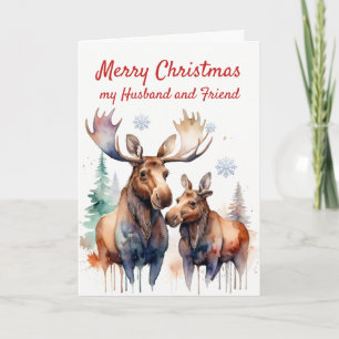 Cartes Pour Fêtes Annuelles Noël Moose-t merveilleux ami mari