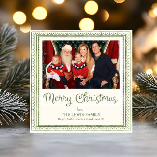 Cartes Pour Fêtes Annuelles Noël motif coquille aigue-marine aquarelle verte