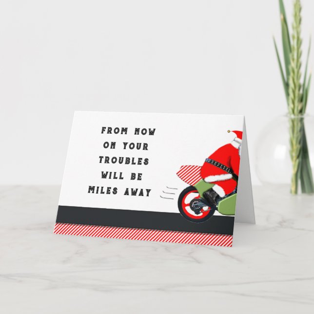 Cartes Pour Fêtes Annuelles Noël moto (Devant)