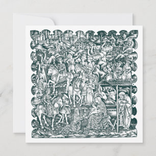 Cartes Pour Fêtes Annuelles Noël Nativité Ère Renaissance Gravure sur bois