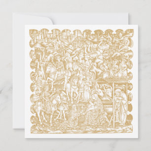 Cartes Pour Fêtes Annuelles Noël Nativité Ère Renaissance Gravure sur bois