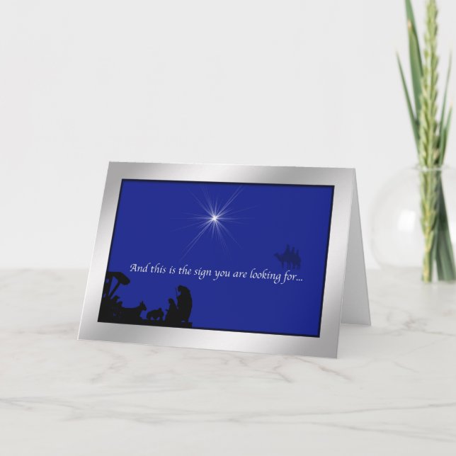 Cartes Pour Fêtes Annuelles Noël, Nativité et Étoile (Devant)