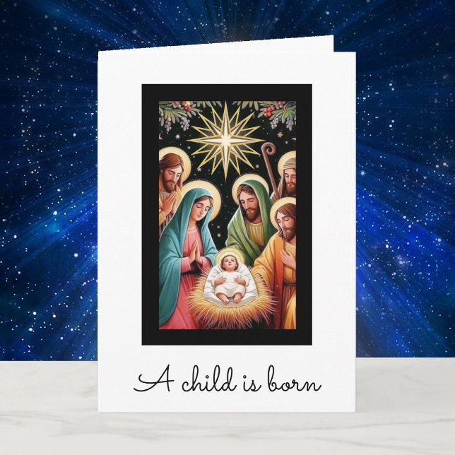 Cartes Pour Fêtes Annuelles Noël Nativité Religieuse Ajouter VOTRE Message (Créateur téléchargé)