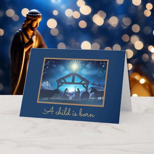 Cartes Pour Fêtes Annuelles Noël Nativité Religieuse Ajouter VOTRE Message (Créateur téléchargé)