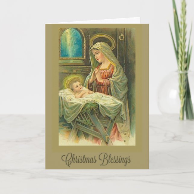 Cartes Pour Fêtes Annuelles Noël, Nativité, Vierge Marie, Christ Enfant, (Devant)