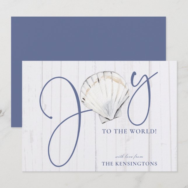 Cartes Pour Fêtes Annuelles Noël nautique moderne Joyeux Noël (Devant / Derrière)