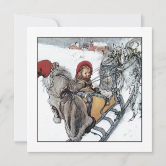 Cartes Pour Fêtes Annuelles Noël Nisse et Kersti sur le tour de Sleigh