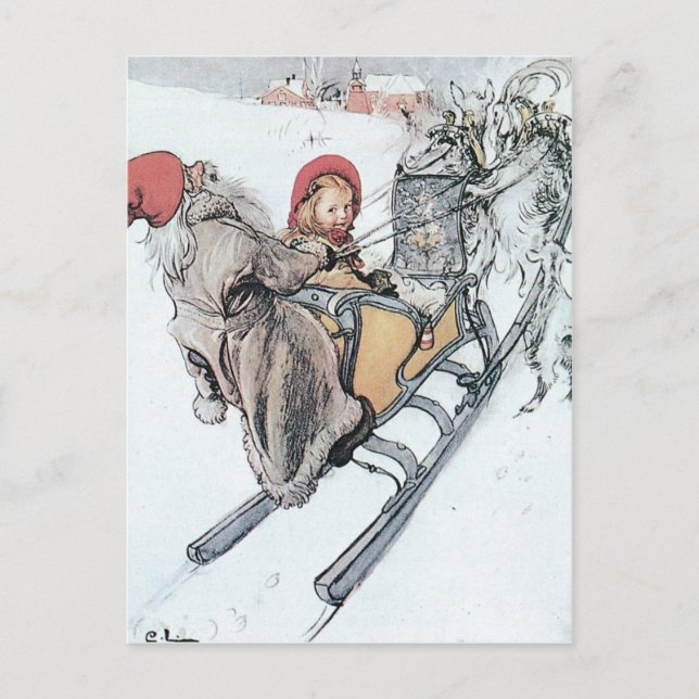 Cartes Pour Fêtes Annuelles Noël Nisse et Kirsti (Devant)