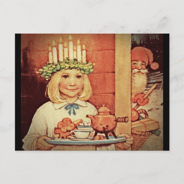 Cartes Pour Fêtes Annuelles Noël Nisse et Lucia Day Karin (Devant)