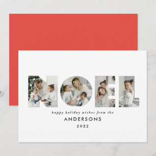 Cartes Pour Fêtes Annuelles Noel Noël bold moderne 4 photo simple Holiday