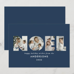 Cartes Pour Fêtes Annuelles Noel Noël bold moderne 4 photo simple Holiday
