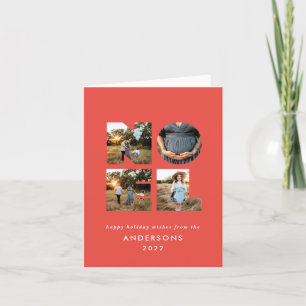 Cartes Pour Fêtes Annuelles Noel Noël moderne gras 4 photo simple Fêtes