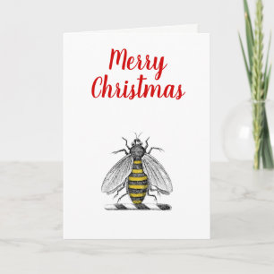 Cartes Pour Fêtes Annuelles Noël Noël Noël Heraldique Vintage abeille Emblème 
