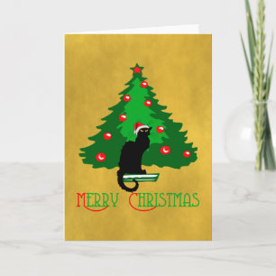 Cartes Pour Fêtes Annuelles Noël Noir de conversation Joyeux